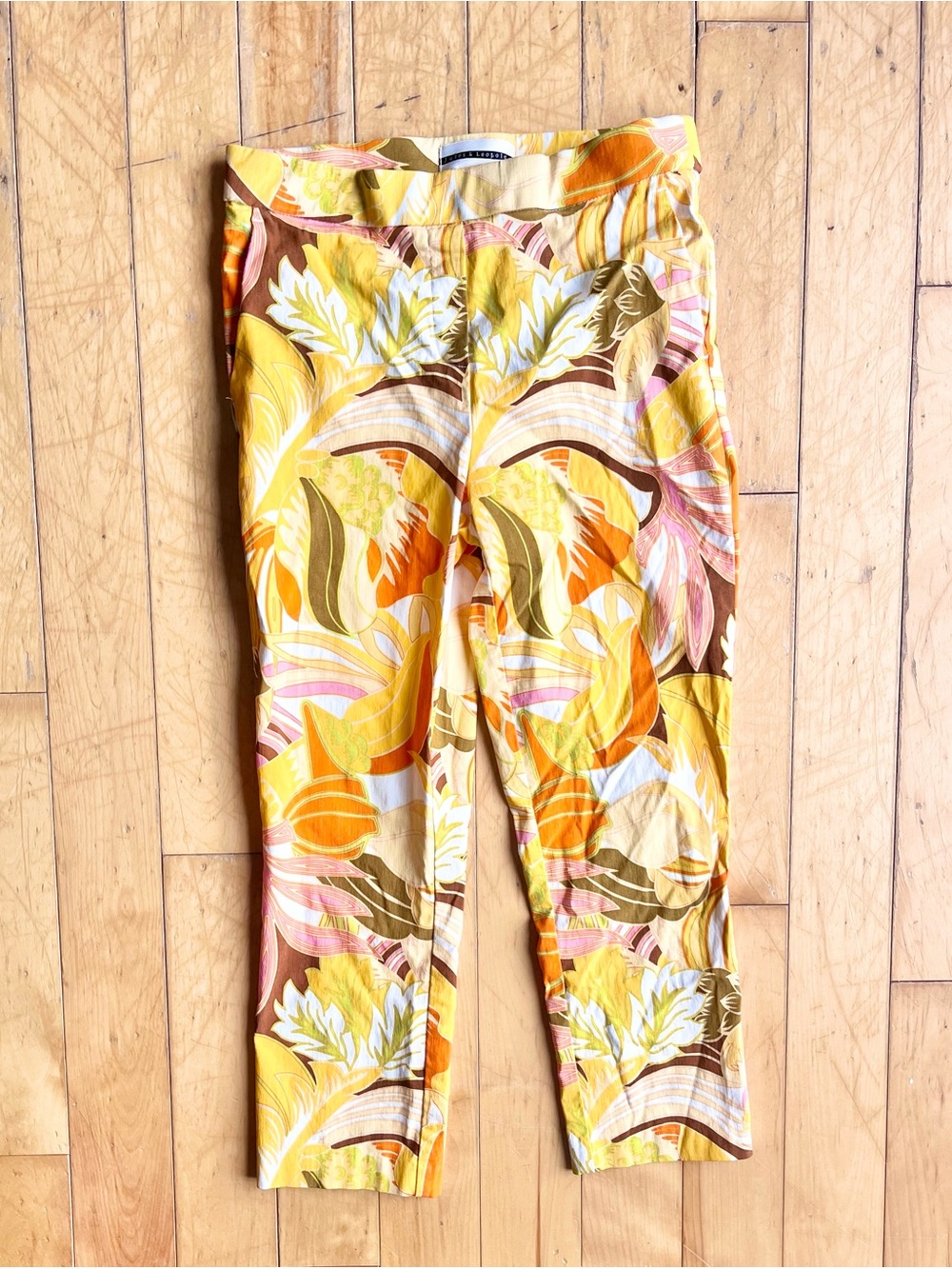 Jules & Leopold Yellow Floral Crop Pants
